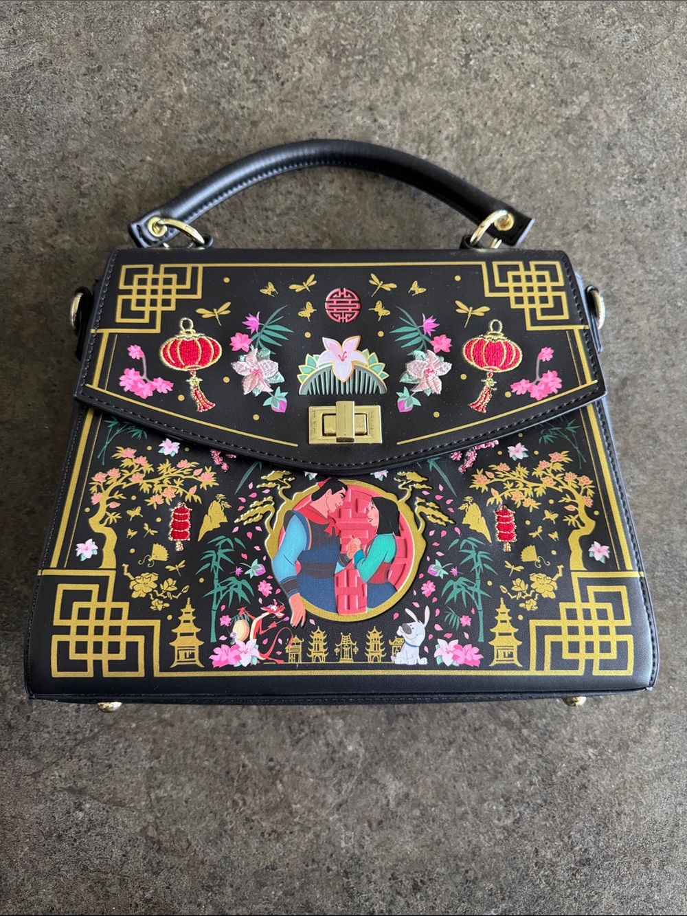 Loungefly Disney Mulan Icons  Top Handle Handbag Bag Purse w/Crossbody Strap